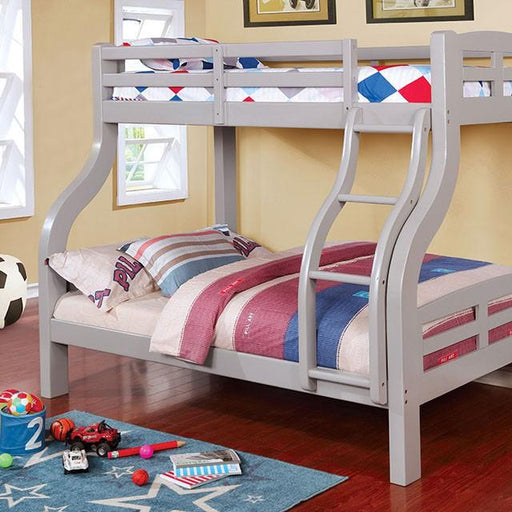 SOLPINE Gray & Oak Twin/Full Bunk Bed - Casa Morelos / Coahuila Furniture (Oklahoma City, OK)