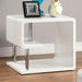 Ninove I White/Chrome End Table - Casa Morelos / Coahuila Furniture (Oklahoma City, OK)