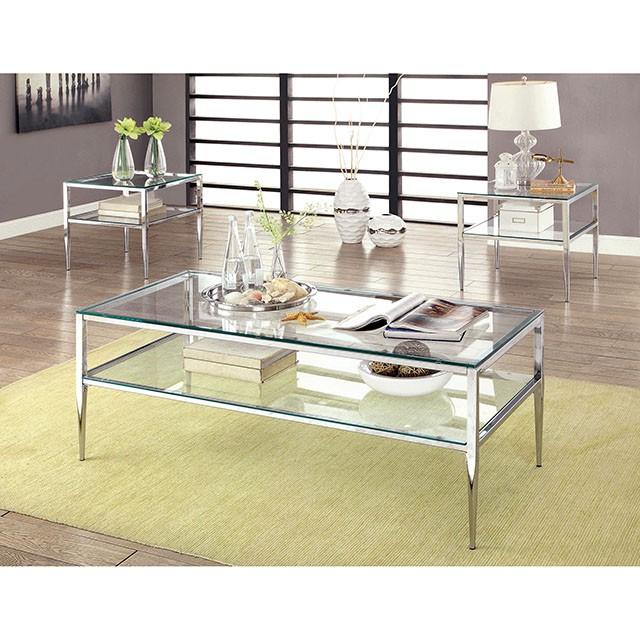 TANIKA Chrome Coffee Table, Chrome - Casa Morelos / Coahuila Furniture (Oklahoma City, OK)
