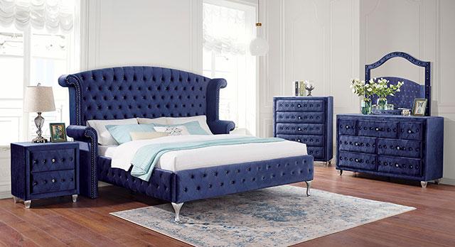 ALZIR Cal.King, E.King, & Queen Bed, Blue - Casa Morelos / Coahuila Furniture (Oklahoma City, OK)