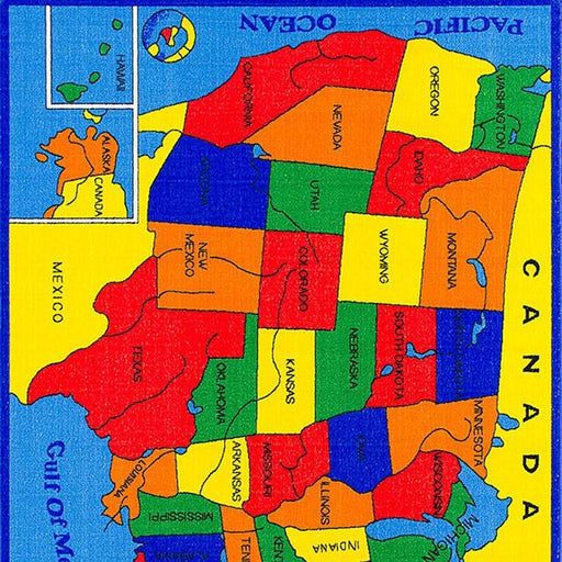 ABBEY Us Map 5' X 8' Area Rug - Casa Morelos / Coahuila Furniture (Oklahoma City, OK)