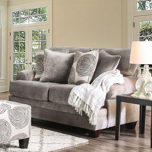 Bonaventura Gray/Pattern Love Seat - Casa Morelos / Coahuila Furniture (Oklahoma City, OK)