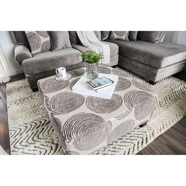 Bonaventura Gray/Pattern Ottoman - Casa Morelos / Coahuila Furniture (Oklahoma City, OK)