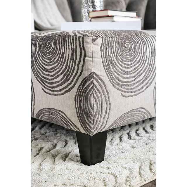 Bonaventura Gray/Pattern Ottoman - Casa Morelos / Coahuila Furniture (Oklahoma City, OK)