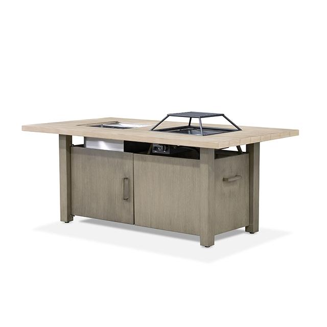 Bordeaux Dining Table w/ Fire Pit & Cooler - Casa Morelos / Coahuila Furniture (Oklahoma City, OK)