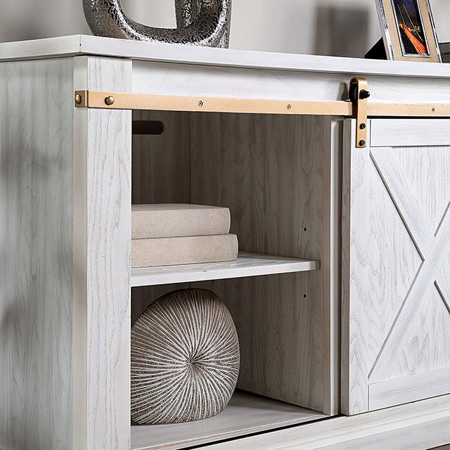 BORREGO TV Stand, Antique White - Casa Morelos / Coahuila Furniture (Oklahoma City, OK)