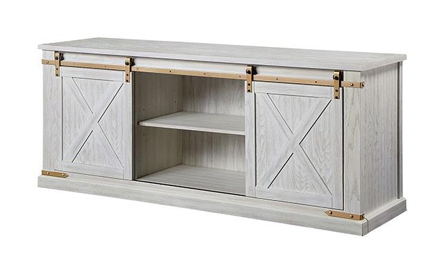 BORREGO TV Stand, Antique White - Casa Morelos / Coahuila Furniture (Oklahoma City, OK)