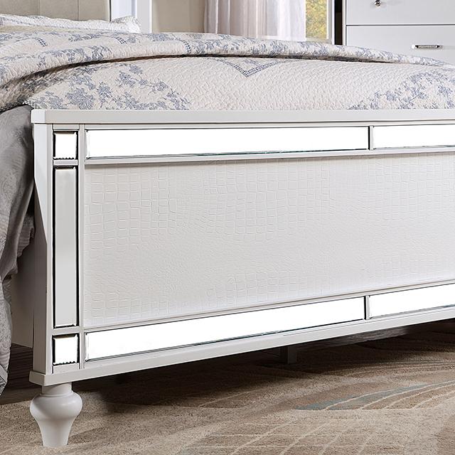 Brachium Bed White & Silver - Casa Morelos / Coahuila Furniture (Oklahoma City, OK)