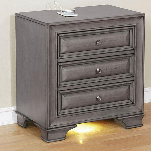 Brandt Gray Night Stand - Casa Morelos / Coahuila Furniture (Oklahoma City, OK)