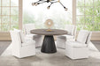 Broager 5 Pc Dining Table Set (White Caster Chairs) Rustic Oak - Casa Morelos / Coahuila Furniture (Oklahoma City, OK)
