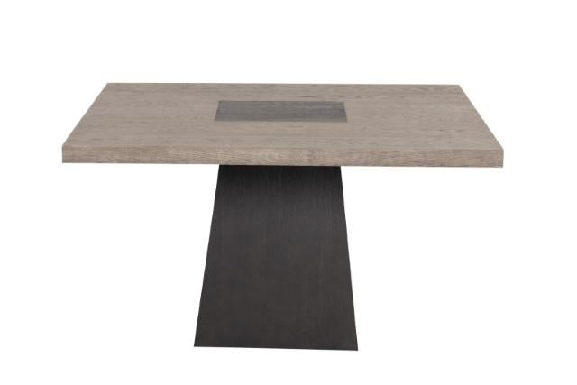 Broager 5 Pc Dining Table Set (White Caster Chairs) Walnut - Casa Morelos / Coahuila Furniture (Oklahoma City, OK)