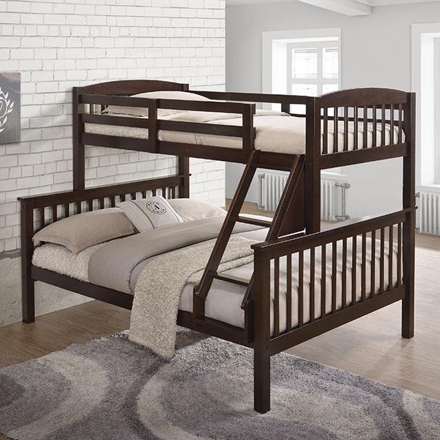 Brookings Twin/Full Bunk Bed White, Brown & Black - Casa Morelos / Coahuila Furniture (Oklahoma City, OK)