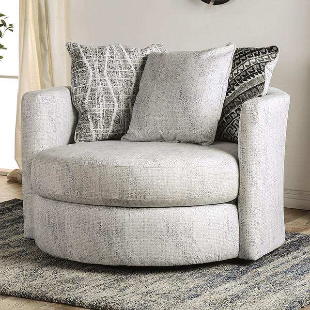 EIMEAR Swivel Chair, Off-white/Black - Casa Morelos / Coahuila Furniture (Oklahoma City, OK)
