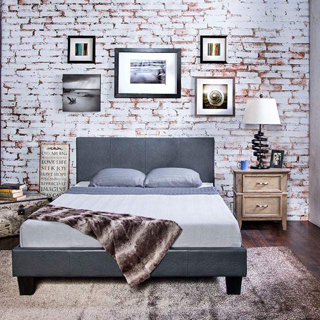 Winn Park Cal.King, E.King, Twin, & Full Bed Chrome, Gray, Brown, & Chrome - Casa Morelos / Coahuila Furniture (Oklahoma City, OK)