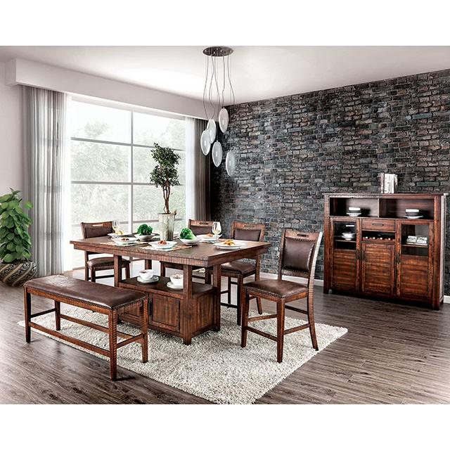 Wichita 6 Pc Counter Ht Table Set with Bench - Casa Morelos / Coahuila Furniture (Oklahoma City, OK)