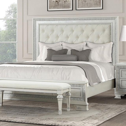 Stella Mia E.King & Queen Bed White & White - Casa Morelos / Coahuila Furniture (Oklahoma City, OK)