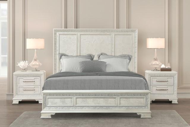 Stella Mia E.King & Queen Bed White & White - Casa Morelos / Coahuila Furniture (Oklahoma City, OK)
