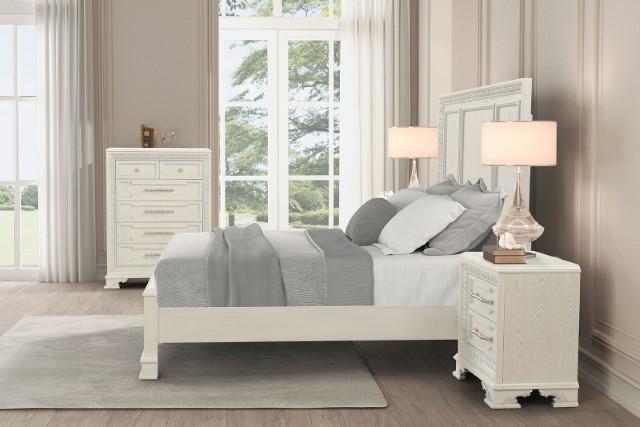 Stella Mia E.King & Queen Bed White & White - Casa Morelos / Coahuila Furniture (Oklahoma City, OK)