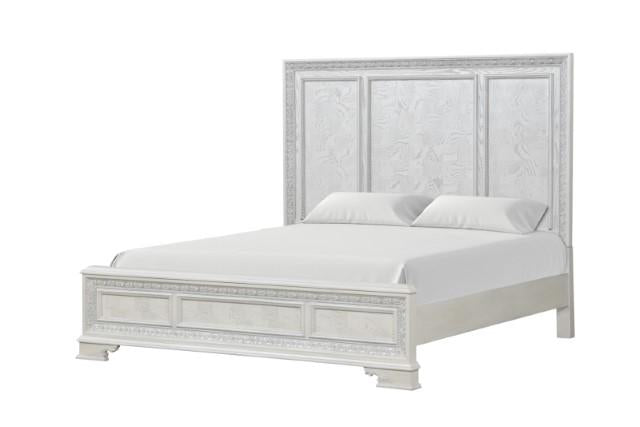 Stella Mia E.King & Queen Bed White & White - Casa Morelos / Coahuila Furniture (Oklahoma City, OK)