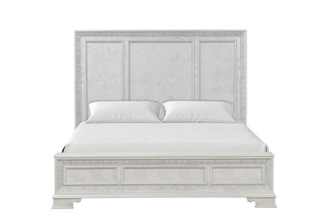 Stella Mia E.King & Queen Bed White & White - Casa Morelos / Coahuila Furniture (Oklahoma City, OK)