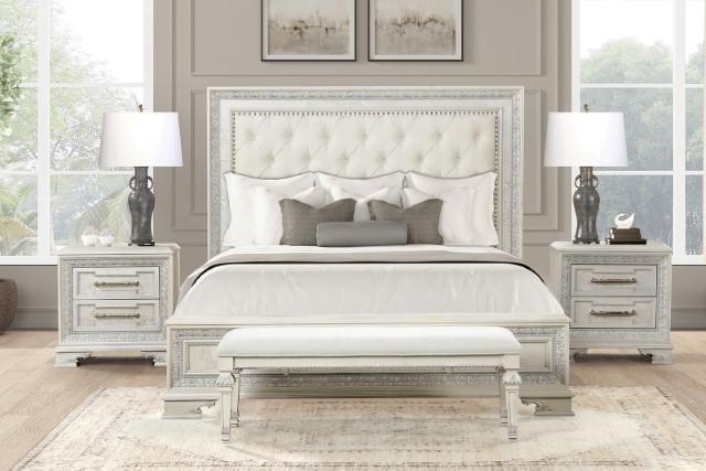 Stella Mia E.King & Queen Bed White & White - Casa Morelos / Coahuila Furniture (Oklahoma City, OK)