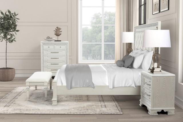 Stella Mia E.King & Queen Bed White & White - Casa Morelos / Coahuila Furniture (Oklahoma City, OK)