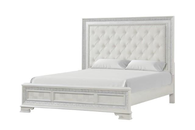 Stella Mia E.King & Queen Bed White & White - Casa Morelos / Coahuila Furniture (Oklahoma City, OK)