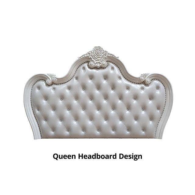 Ventresca E.King & Queen Bed White & Chrome - Casa Morelos / Coahuila Furniture (Oklahoma City, OK)