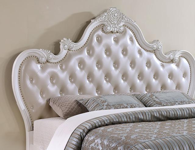 Ventresca E.King & Queen Bed White & Chrome - Casa Morelos / Coahuila Furniture (Oklahoma City, OK)