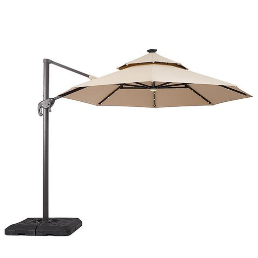 Nuti 10 Ft Round Umbrella w/ LED Light + 37" Large Base - Casa Morelos / Coahuila Furniture (Oklahoma City, OK)