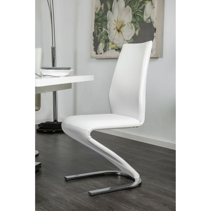 Midvale White/Chrome Dining Table - Casa Morelos / Coahuila Furniture (Oklahoma City, OK)