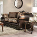 Newdale Brown/Gold Love Seat - Casa Morelos / Coahuila Furniture (Oklahoma City, OK)