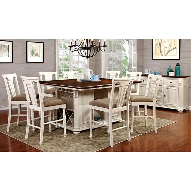 SABRINA Off White/Cherry Ctr.Ht. Chair, Cherry & White (2/CTN) - Casa Morelos / Coahuila Furniture (Oklahoma City, OK)