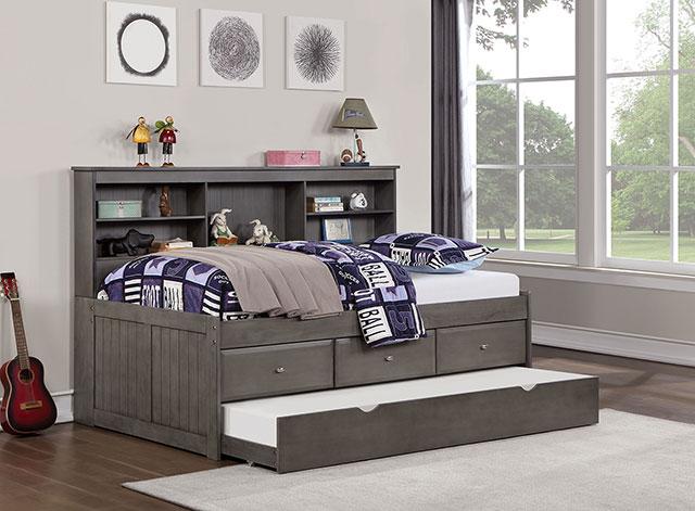 TIBALT Twin DayBed w/ Trundle, Dark Gray - Casa Morelos / Coahuila Furniture (Oklahoma City, OK)