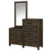 Rexburg Wire-Brushed Rustic Brown 8-Drawer Dresser Mirror - Casa Morelos / Coahuila Furniture (Oklahoma City, OK)