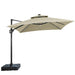 Sano 10 Ft Square Umbrella w/ Double Top w/ LED Light + 37" Large Base - Casa Morelos / Coahuila Furniture (Oklahoma City, OK)