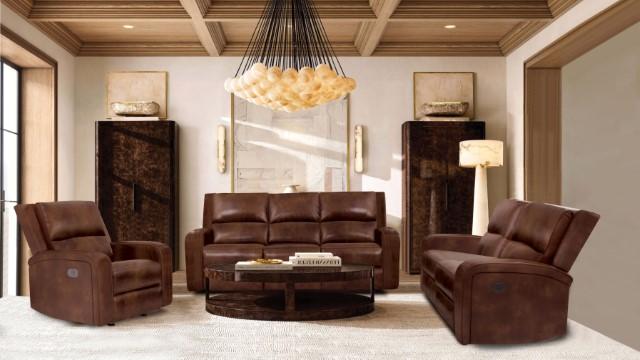SOTERIOS Power Recliner, Medium Brown - Casa Morelos / Coahuila Furniture (Oklahoma City, OK)