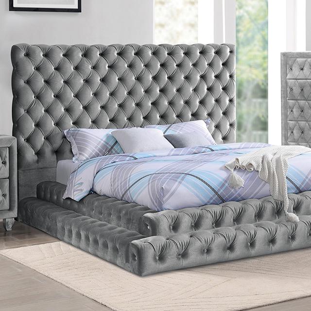 STEFANIA E.King & Queen Bed, Black & Gray - Casa Morelos / Coahuila Furniture (Oklahoma City, OK)