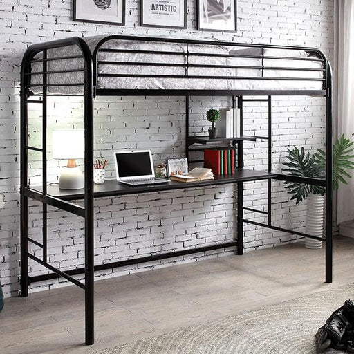 Opal Iii Black & Silver Twin Loft Bed - Casa Morelos / Coahuila Furniture (Oklahoma City, OK)