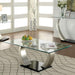 ROXO Satin Plated/Black Coffee Table - Casa Morelos / Coahuila Furniture (Oklahoma City, OK)