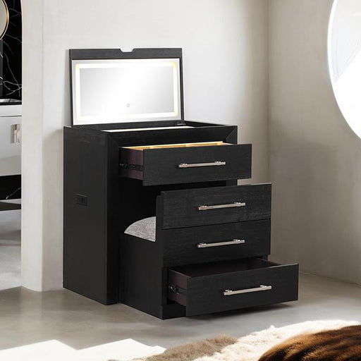 Ashbourne Bedside Vanity Set with Stool Contemporary - Casa Morelos / Coahuila Furniture (Oklahoma City, OK)