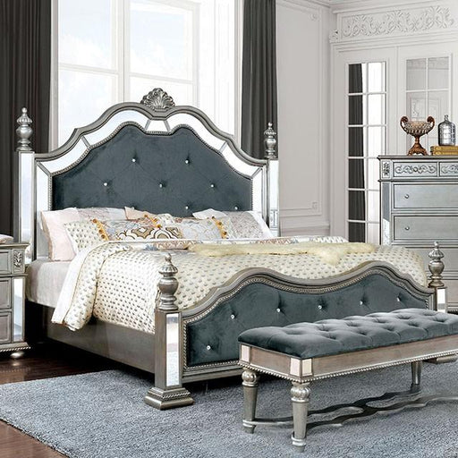 Azha Silver/Gray Cal.King & Queen Bed - Casa Morelos / Coahuila Furniture (Oklahoma City, OK)