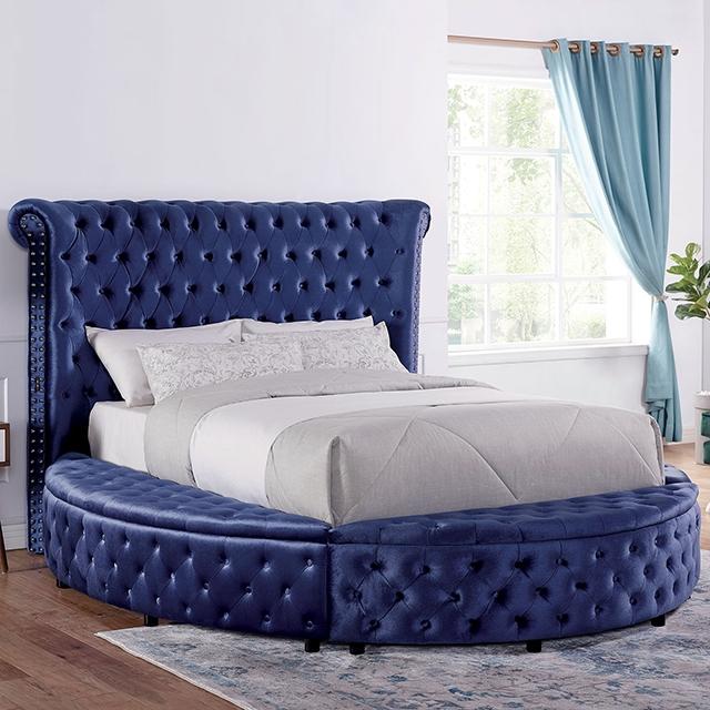 SANSOM E.King & Queen Bed, Black, Blue, & Grey - Casa Morelos / Coahuila Furniture (Oklahoma City, OK)