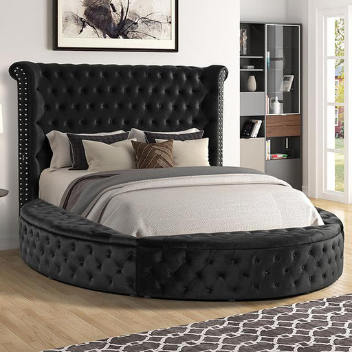SANSOM E.King & Queen Bed, Black, Blue, & Grey - Casa Morelos / Coahuila Furniture (Oklahoma City, OK)