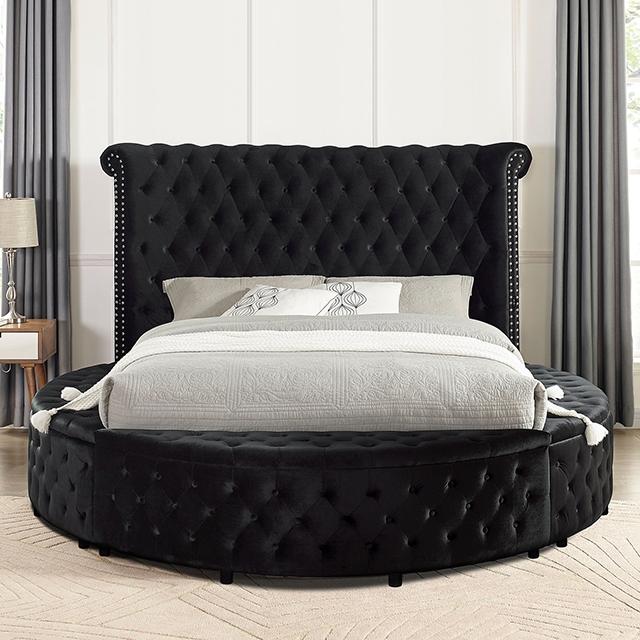 SANSOM E.King & Queen Bed, Black, Blue, & Grey - Casa Morelos / Coahuila Furniture (Oklahoma City, OK)