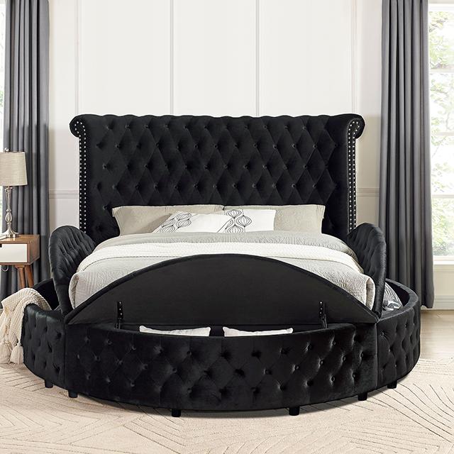 SANSOM E.King & Queen Bed, Black, Blue, & Grey - Casa Morelos / Coahuila Furniture (Oklahoma City, OK)