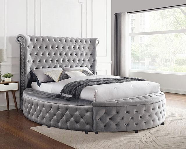 SANSOM E.King & Queen Bed, Black, Blue, & Grey - Casa Morelos / Coahuila Furniture (Oklahoma City, OK)