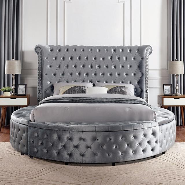 SANSOM E.King & Queen Bed, Black, Blue, & Grey - Casa Morelos / Coahuila Furniture (Oklahoma City, OK)