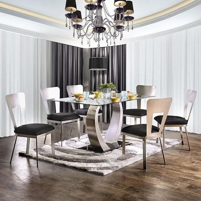 NOVA Silver/Black Dining Table - Casa Morelos / Coahuila Furniture (Oklahoma City, OK)