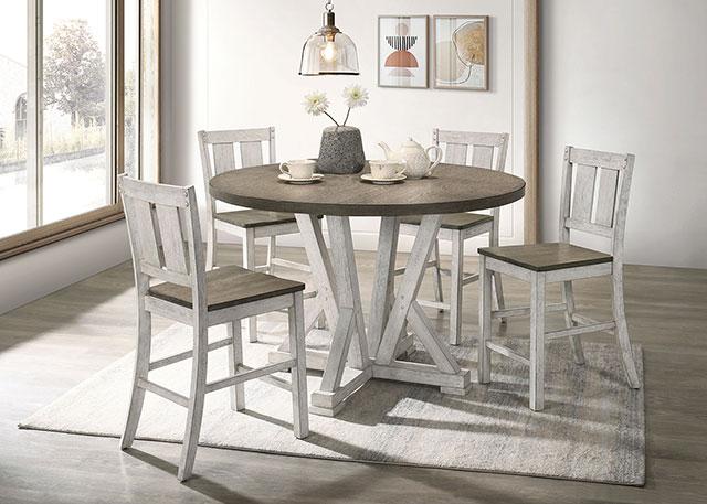 DAKOTA Counter Ht. Table, A. White/Ash Brown - Casa Morelos / Coahuila Furniture (Oklahoma City, OK)